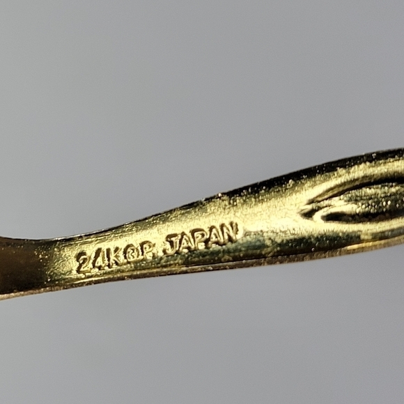 24k Gold Plated Rose Tiny Tea Spoon - Picture 3 of 3